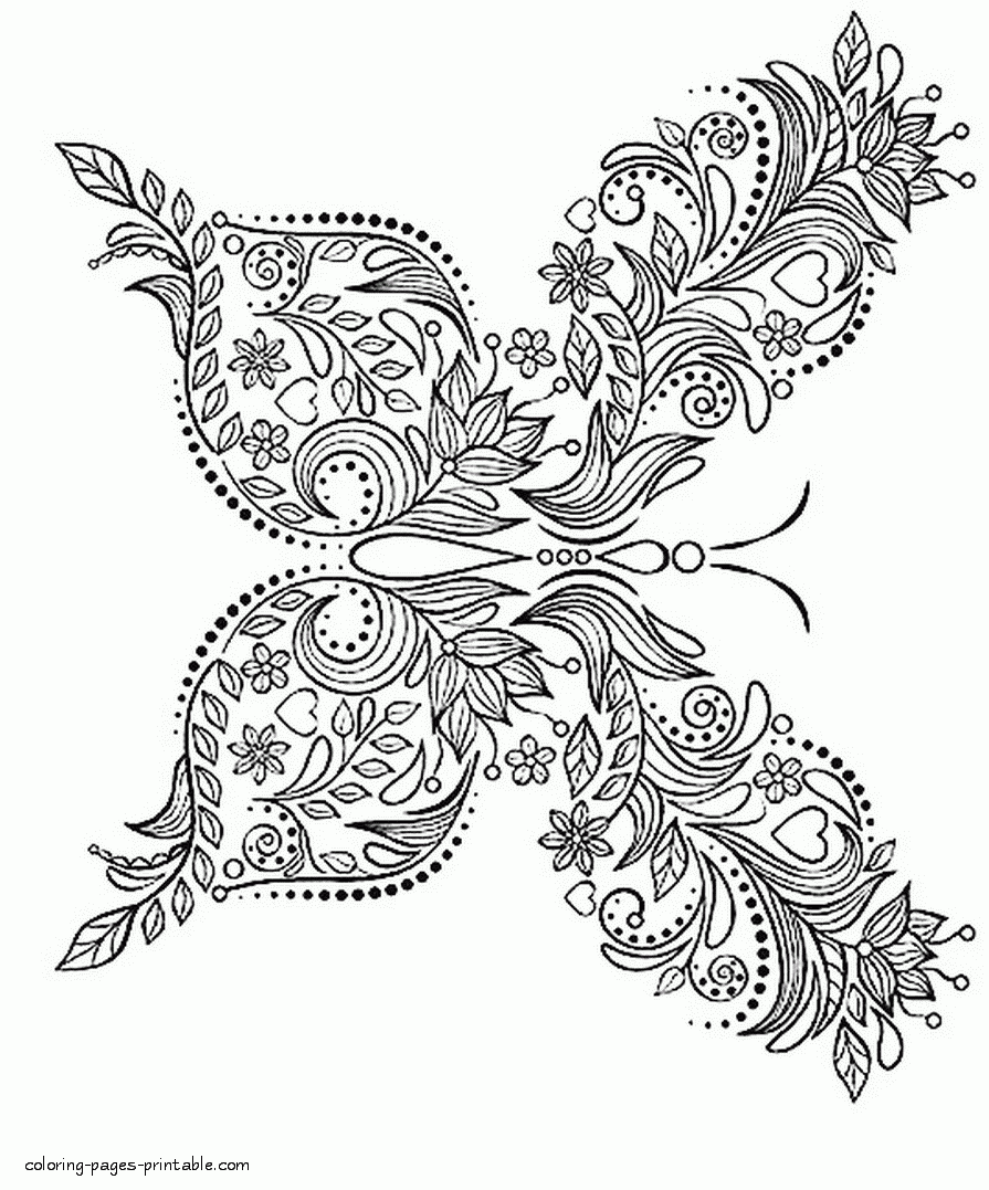 Butterfly Colouring Pages For Adults Cat Therapy Coloring Pages To Download And Print For Free