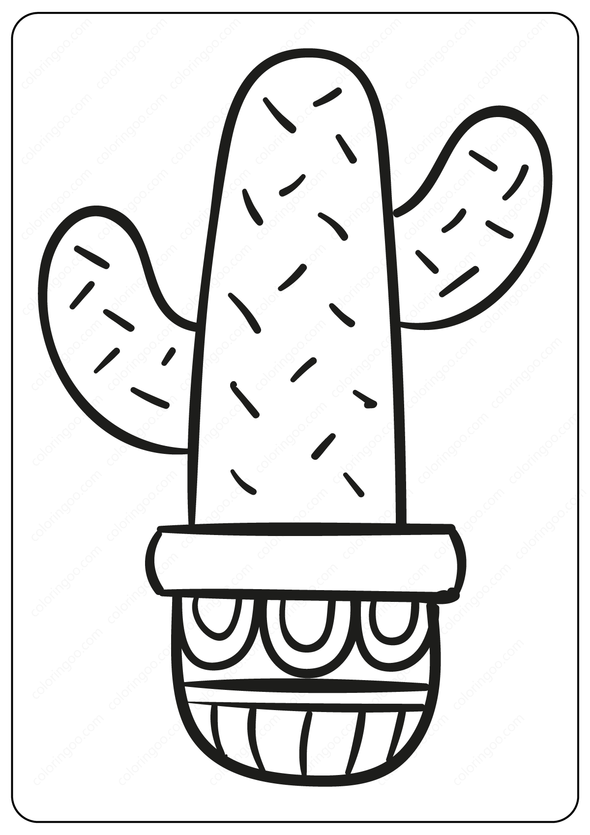 Cactus Coloring Pages Printable