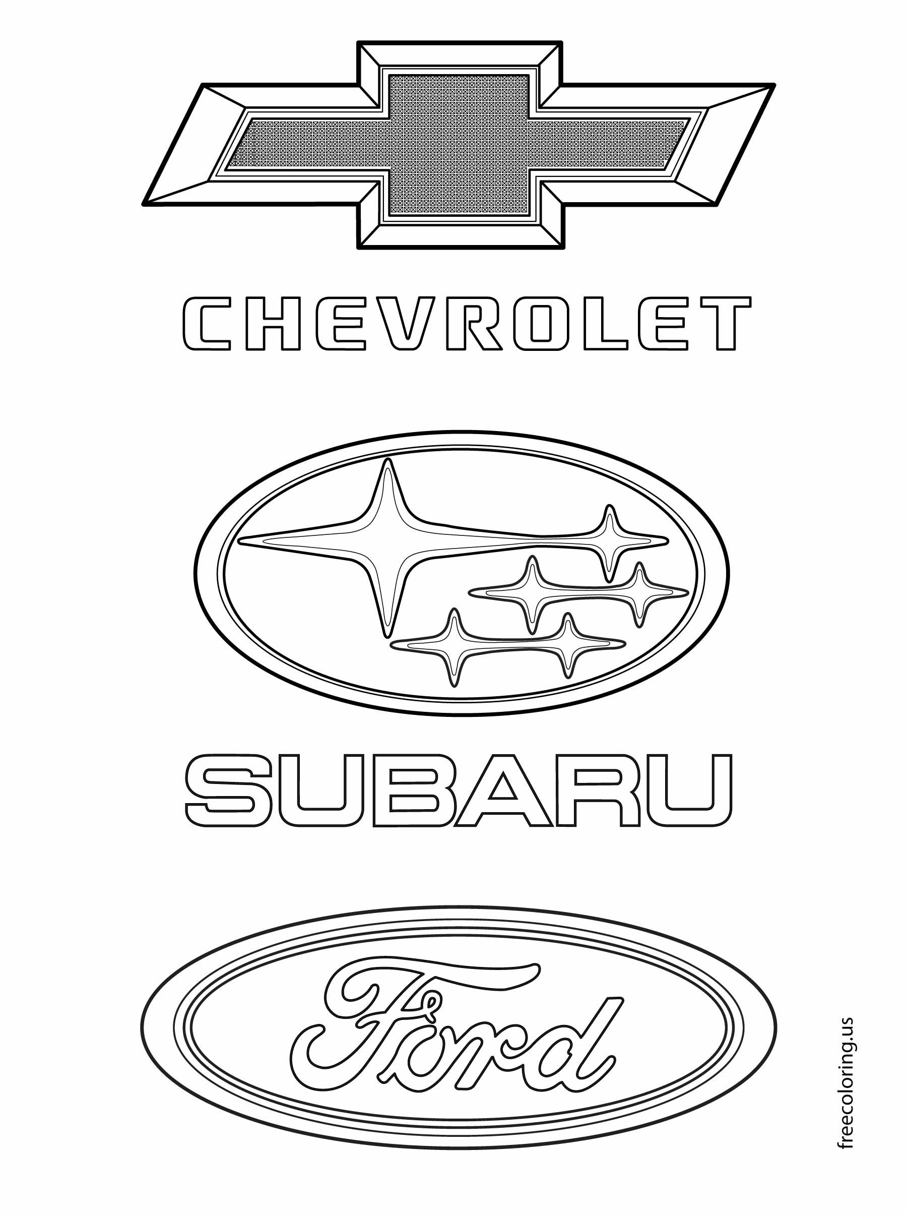 Car Logos Coloring Pages Printable Templates Free