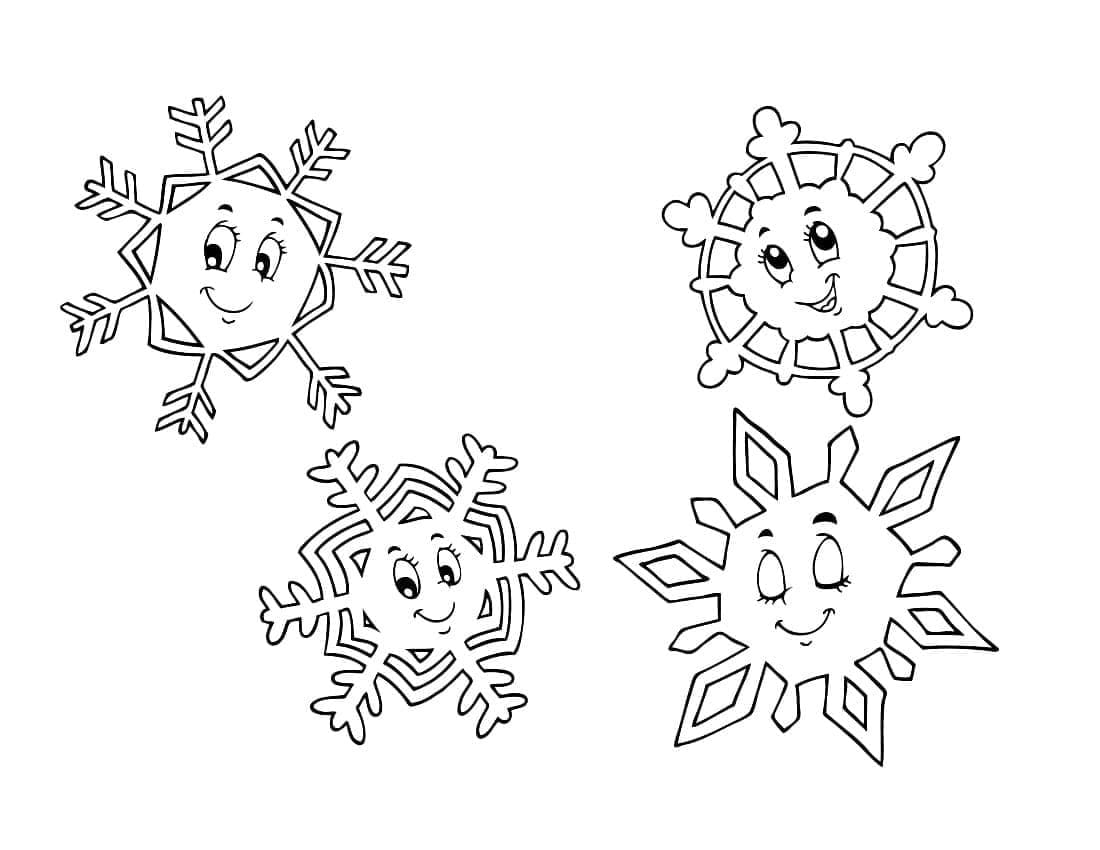 Cartoon Snowflakes Coloring Pages
