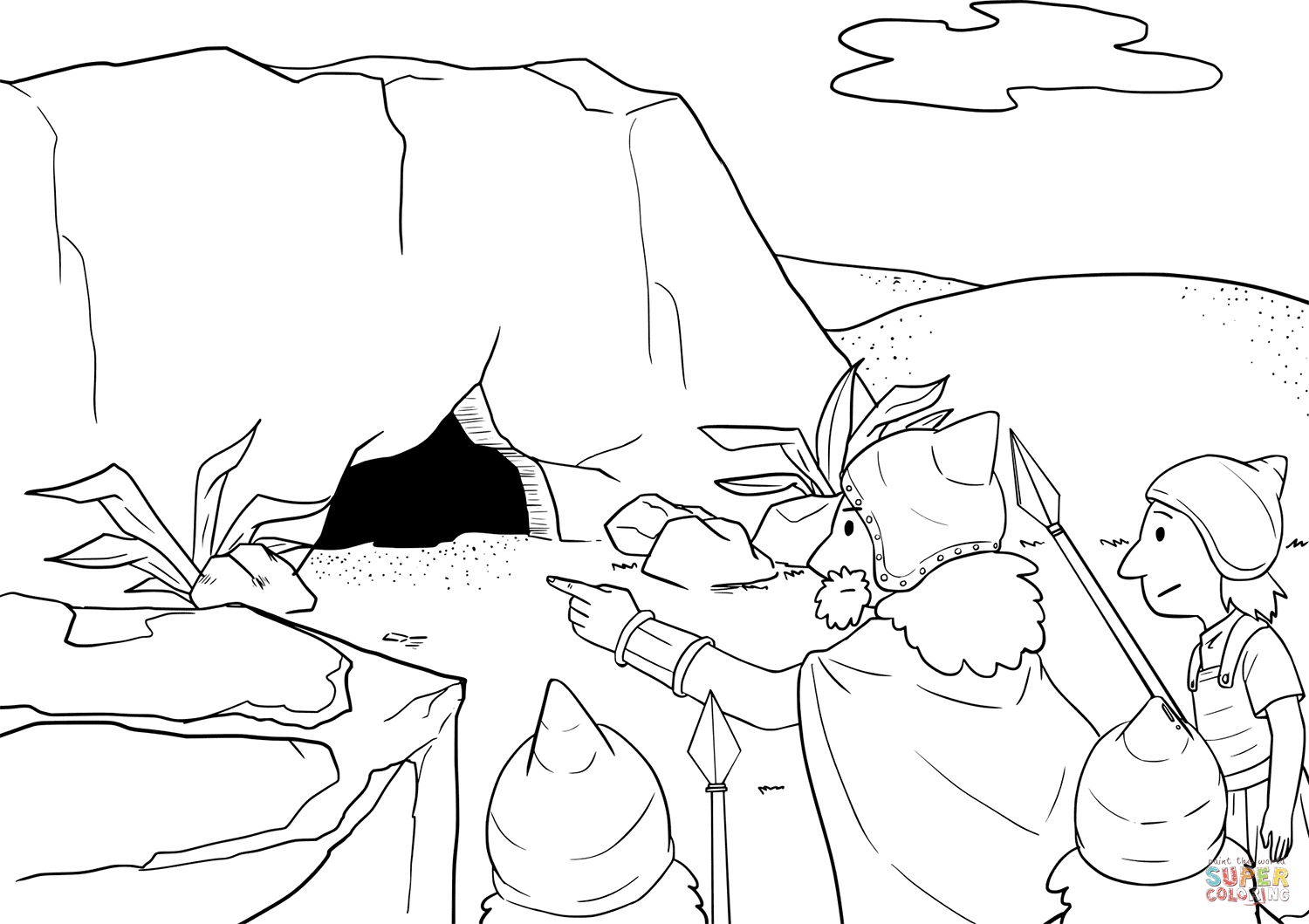 Cave Coloring Page