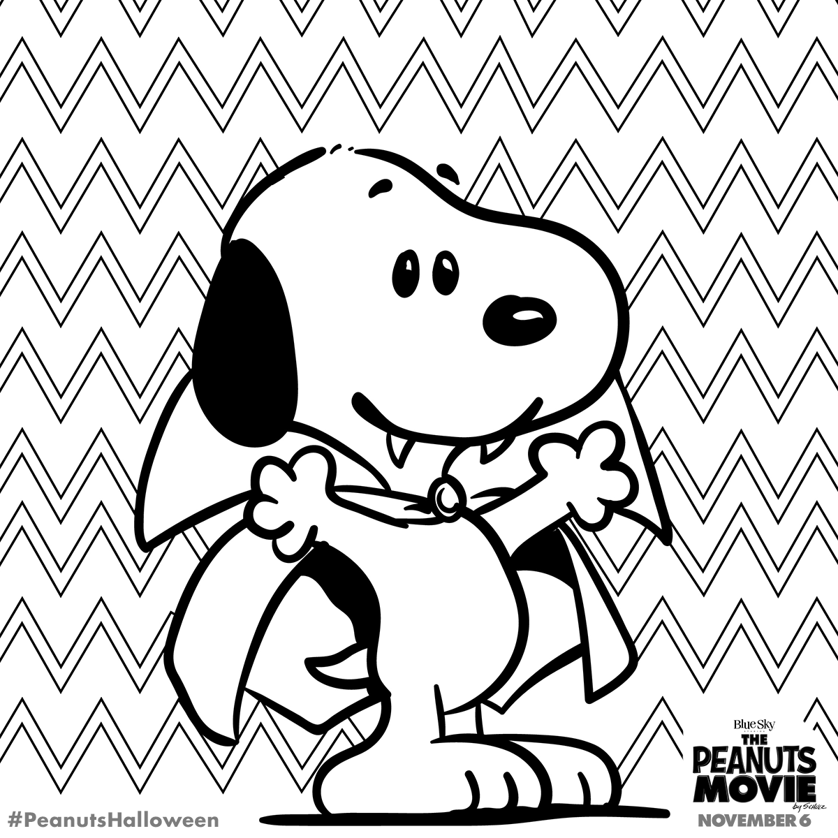 Celebrate Halloween With These PeanutsMovie Halloween Coloring Sheets Snoopy Coloring Pages