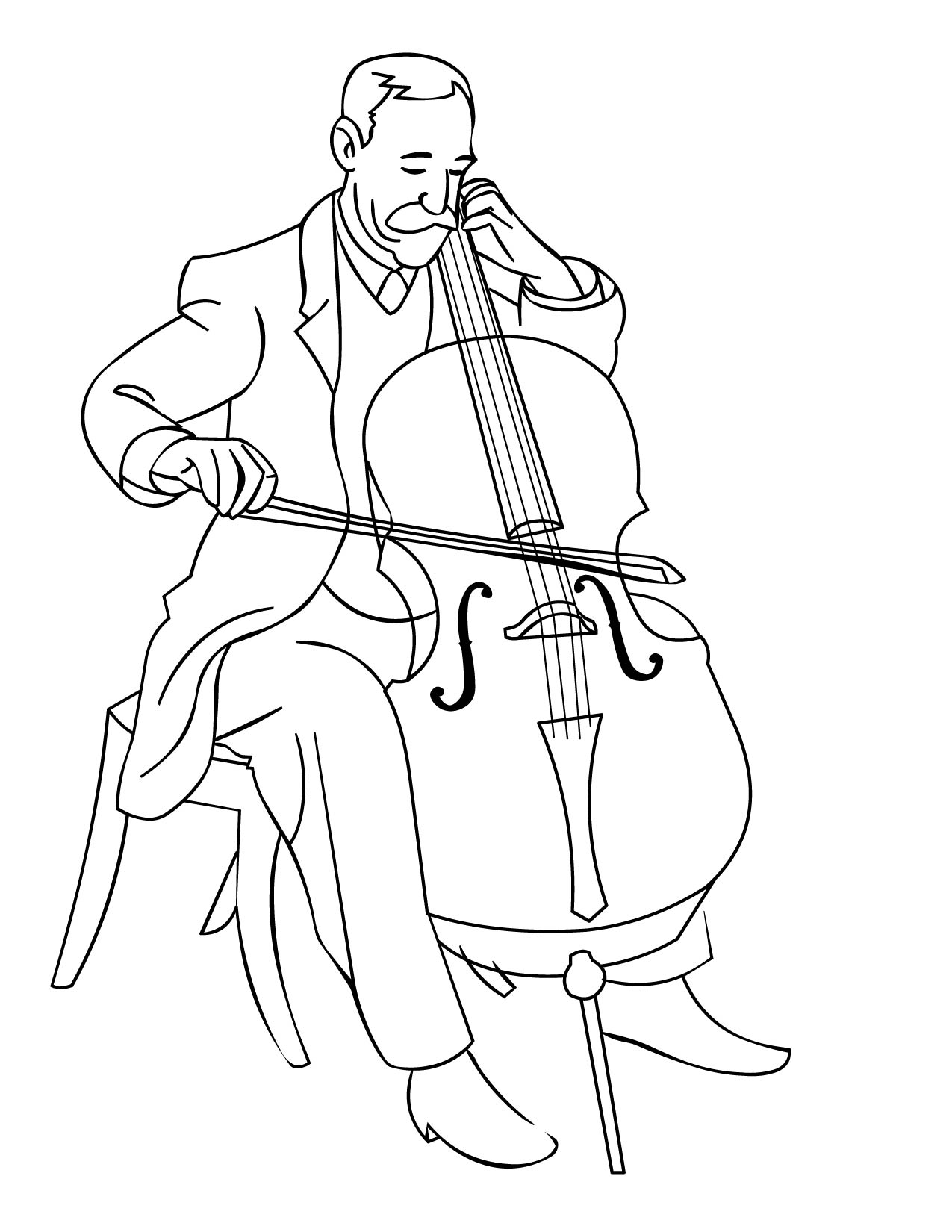 Cello Printable Coloring Pages