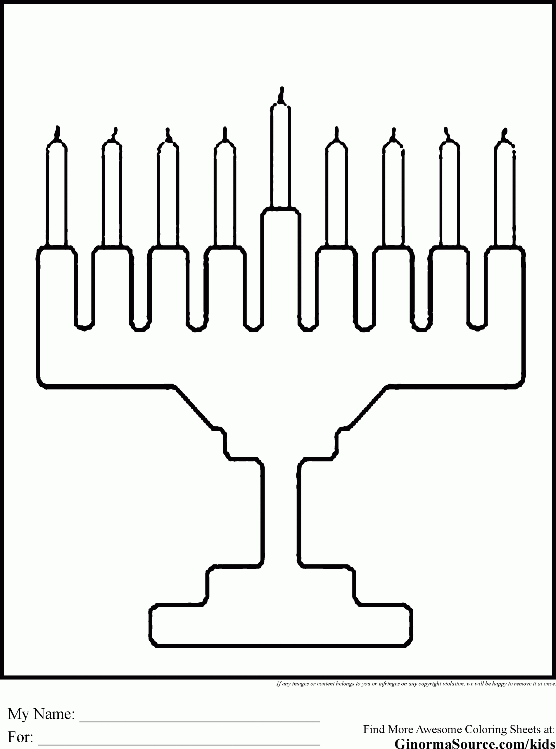 Chanukah Coloring Pages Menorah Menorah Hanukkah Diy Hanukkah