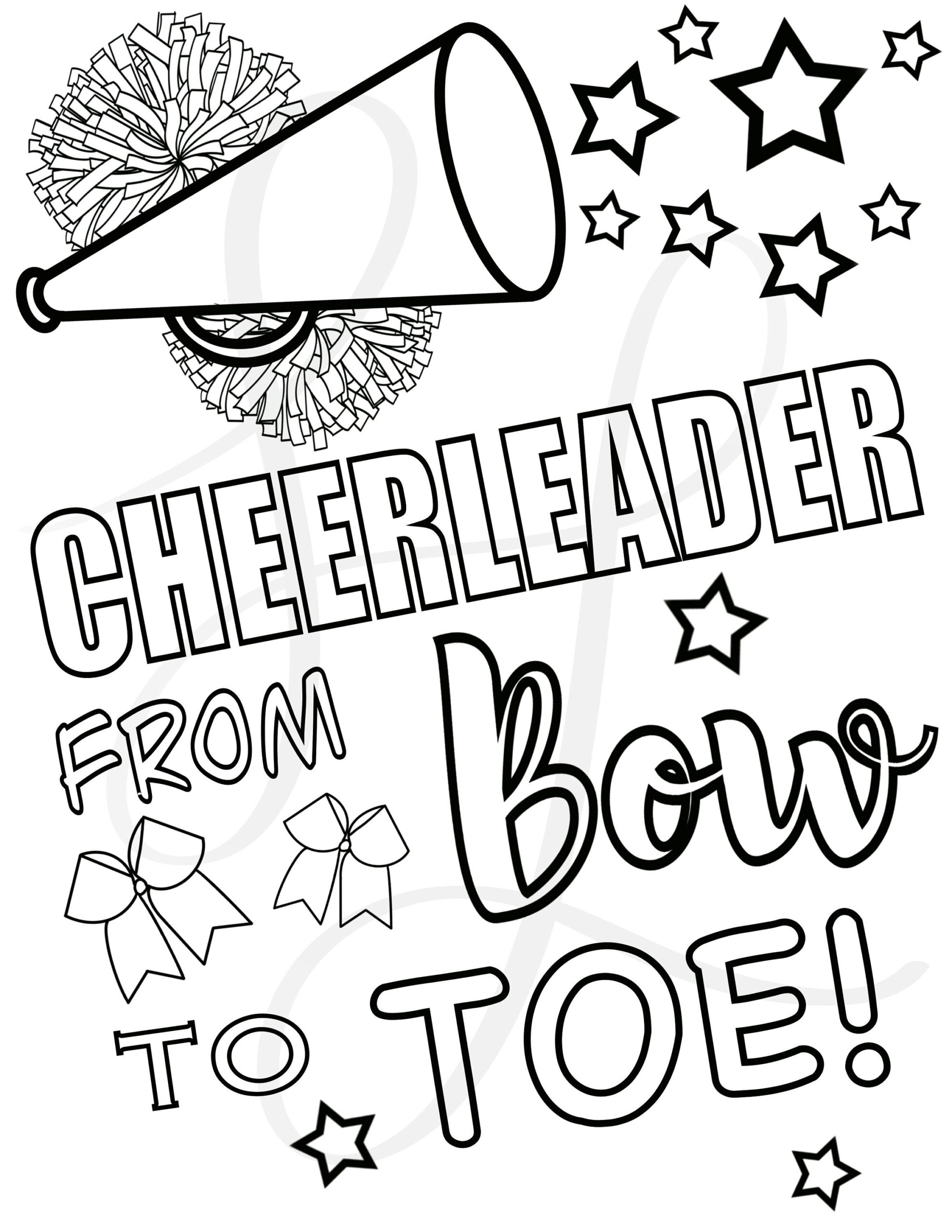 Cheerleading Color Pages Duo Etsy