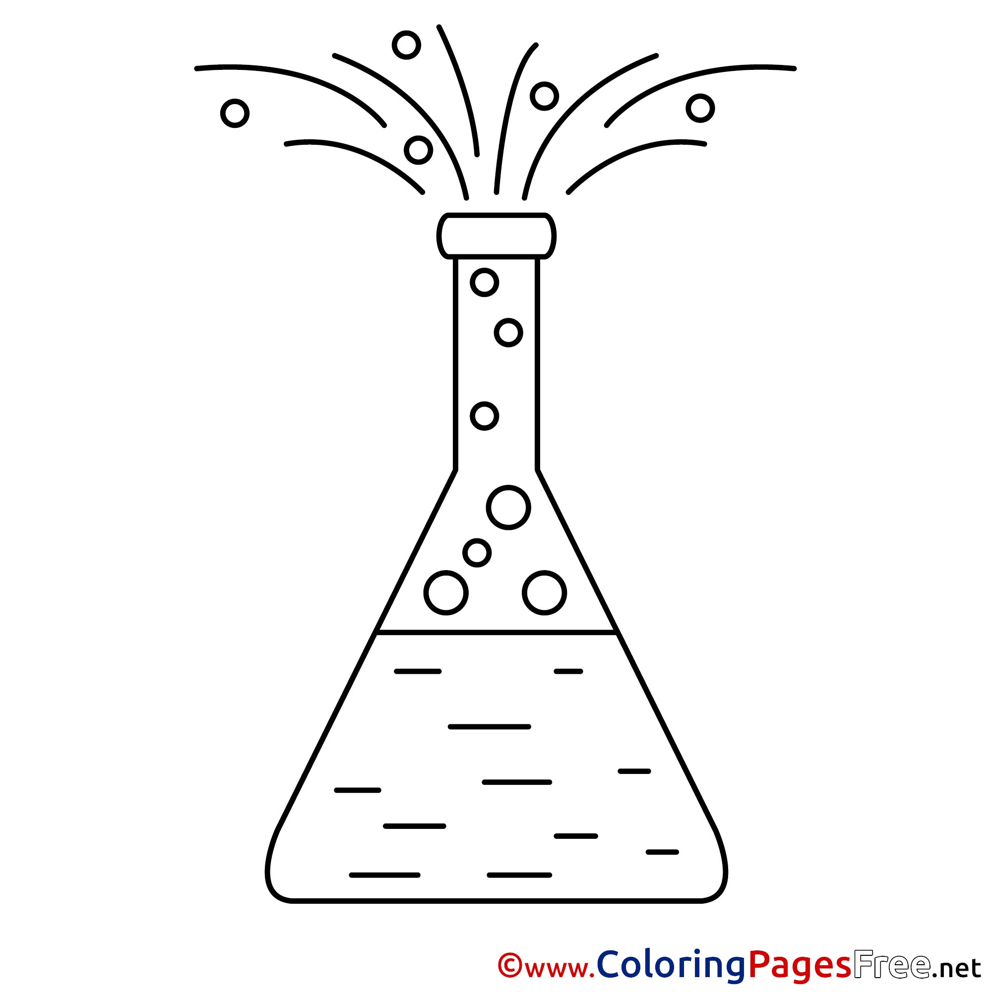 Chemistry Kids Free Coloring Page