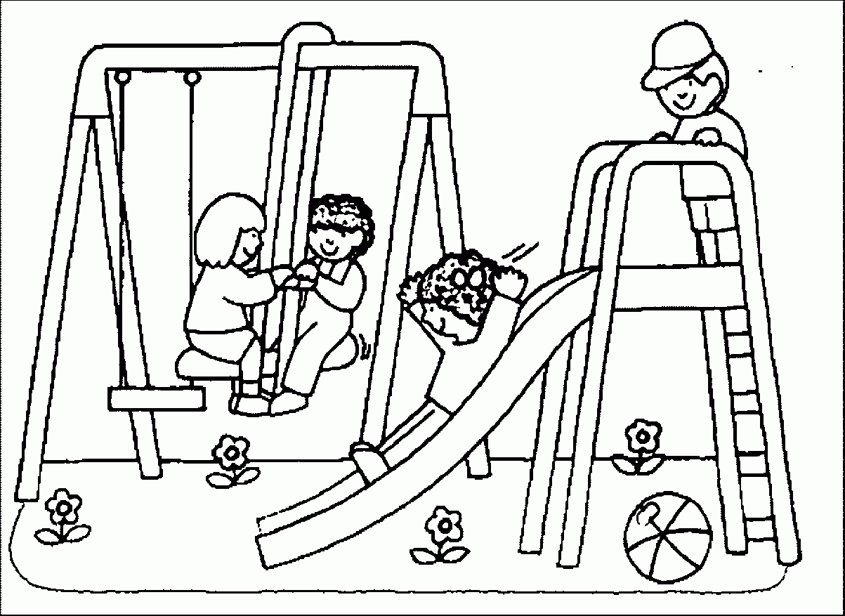Children Park Coloring Page Wecoloringpage Coloring Home