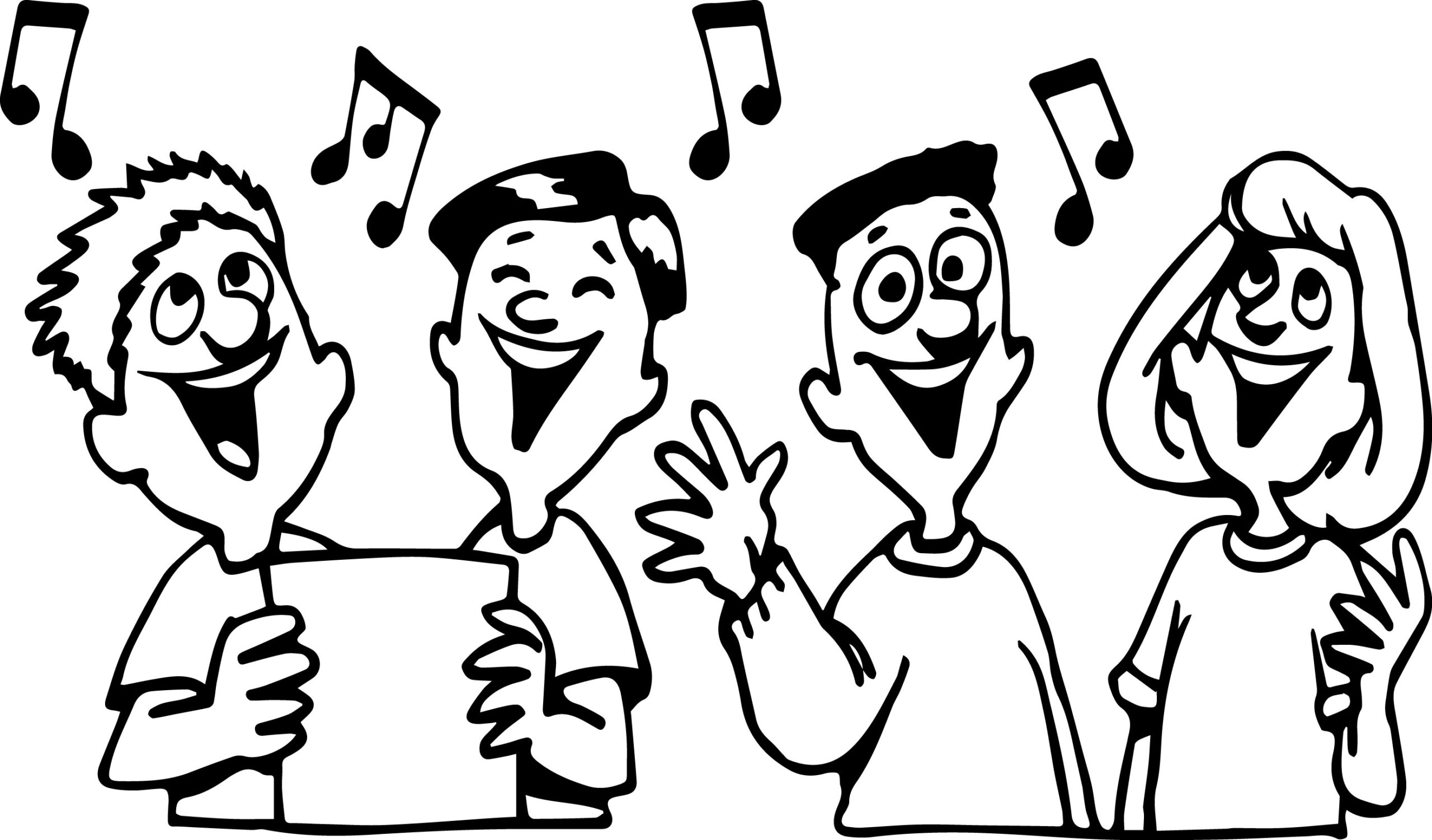 Children Singing Free Coloring Page Wecoloringpage