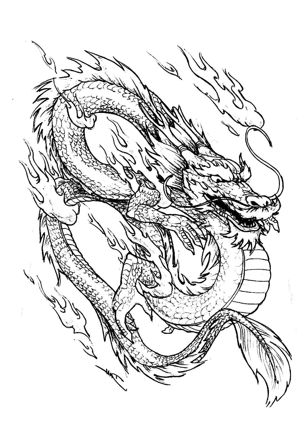 Chinese Dragon Coloring Pages