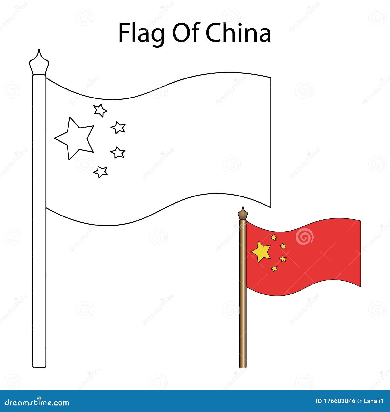 Chinese Flag Coloring Pages