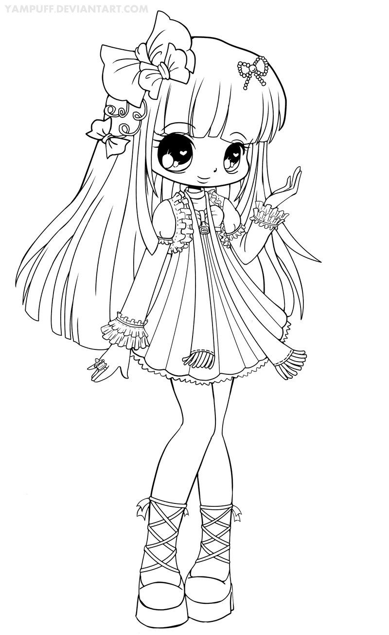 Chloe Lineart By YamPuff On DeviantART Chibi Coloring Pages Coloring Pages Coloring Books