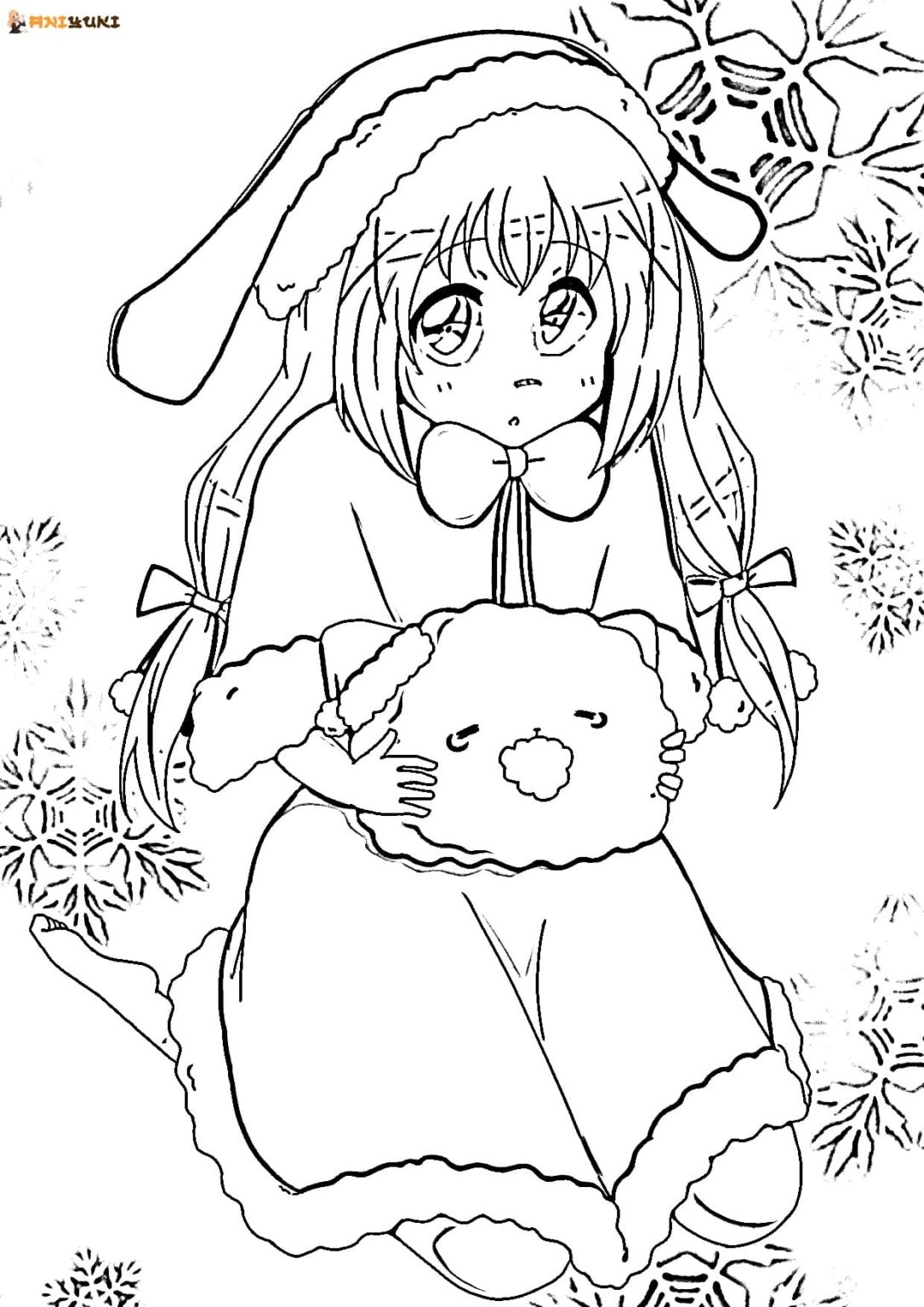 Christmas Anime Coloring Pages AniYuki Anime Portal