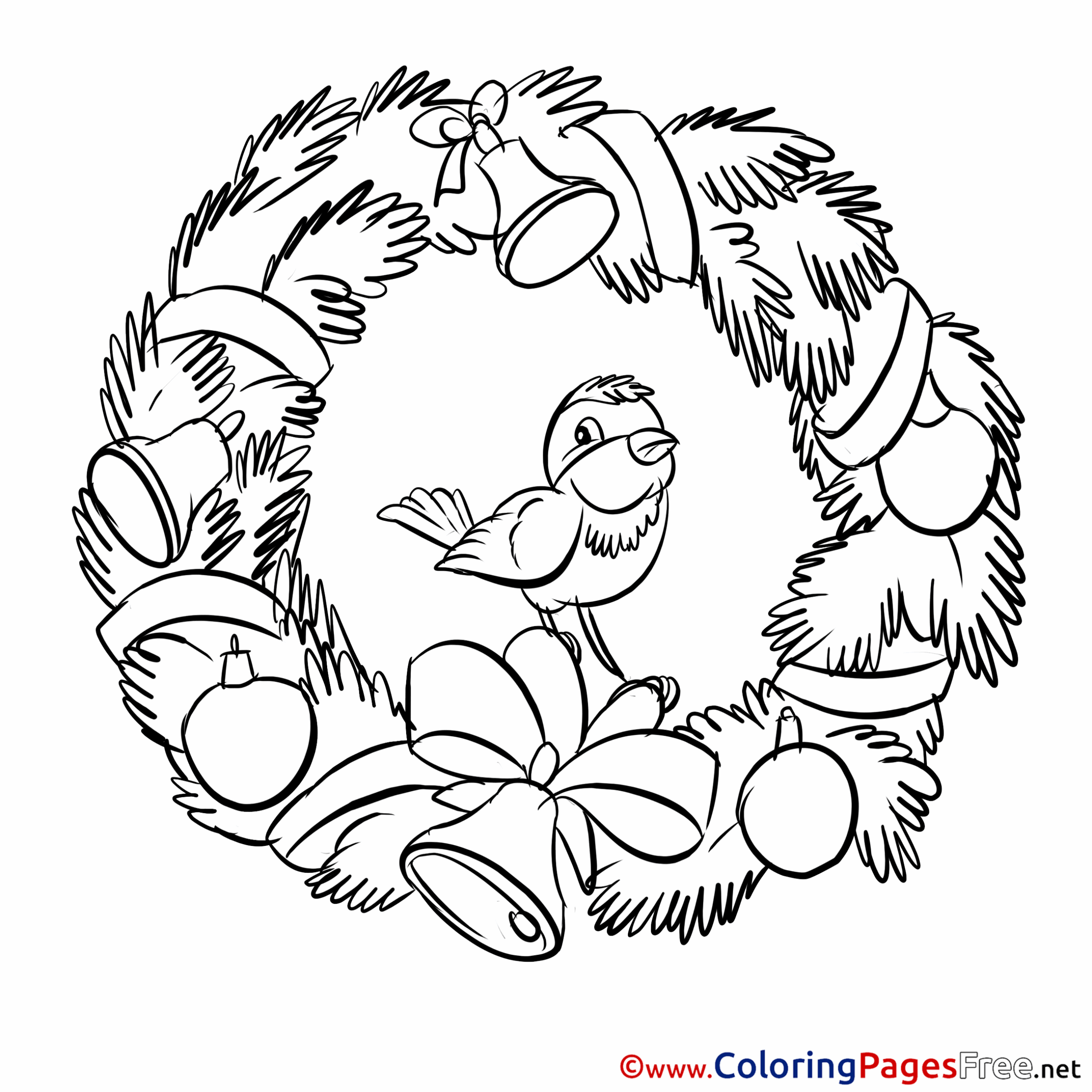 Christmas Bird Coloring Pages