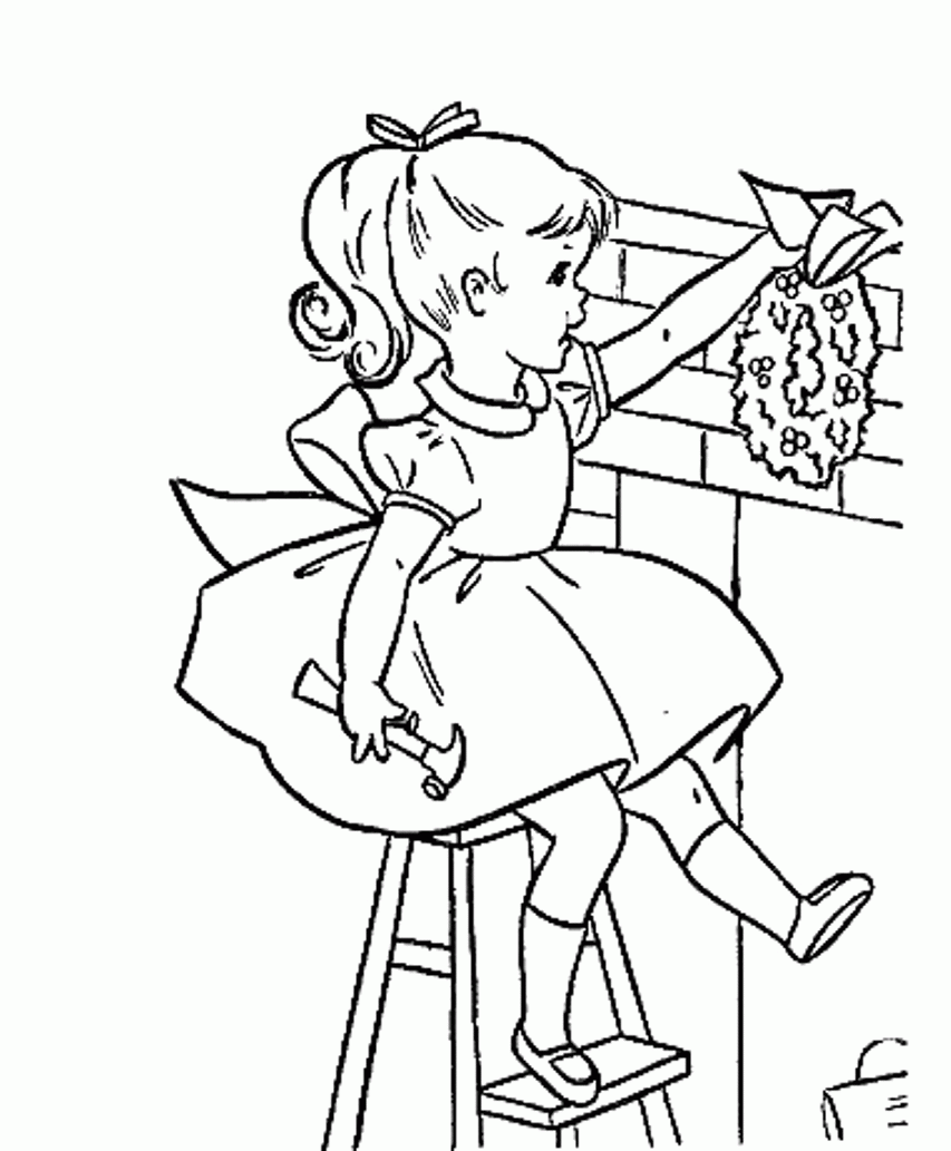 Christmas Coloring Pages For Girls Coloring Home