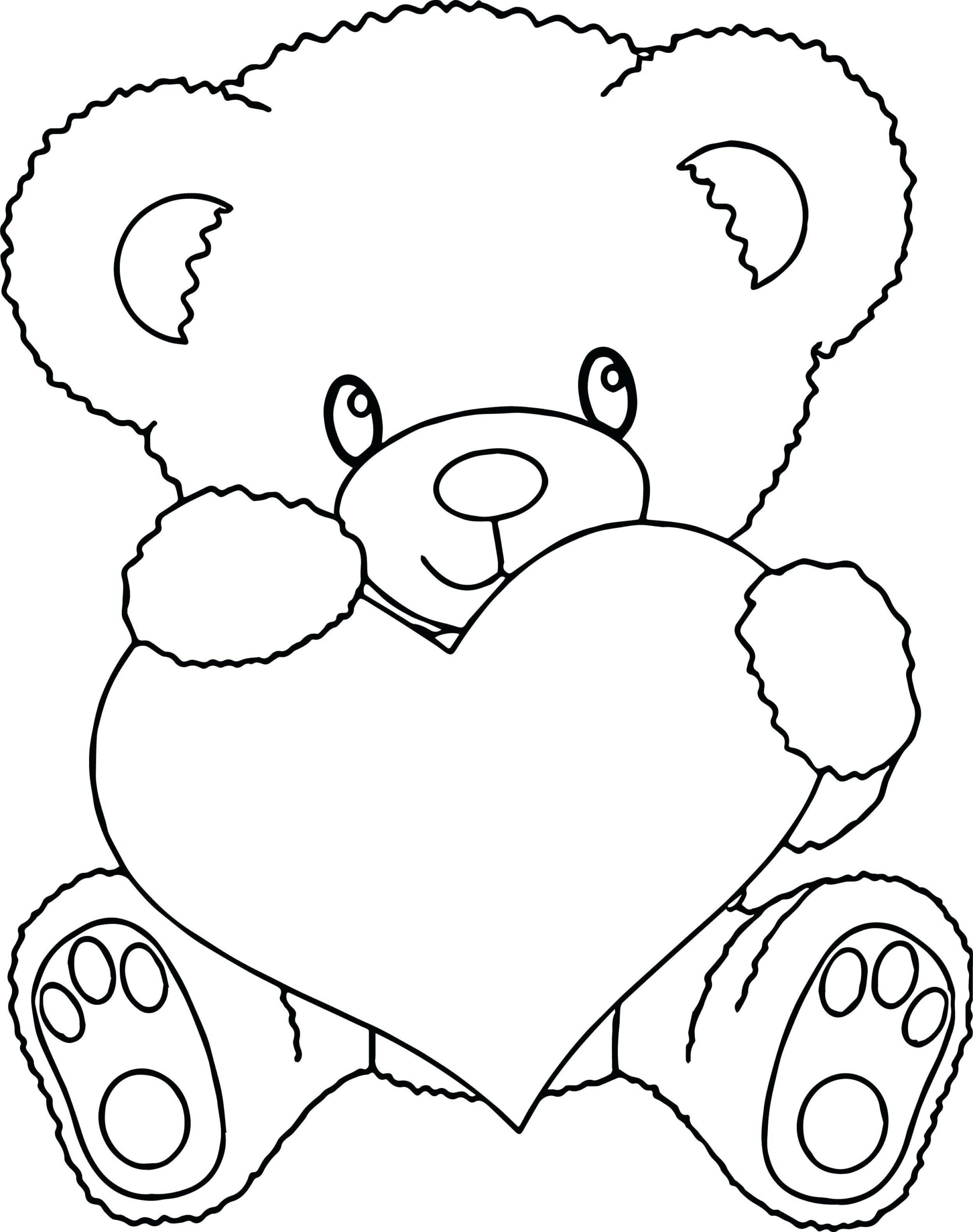 Christmas Cute Teddy Bear Coloring Pages Thekidsworksheet