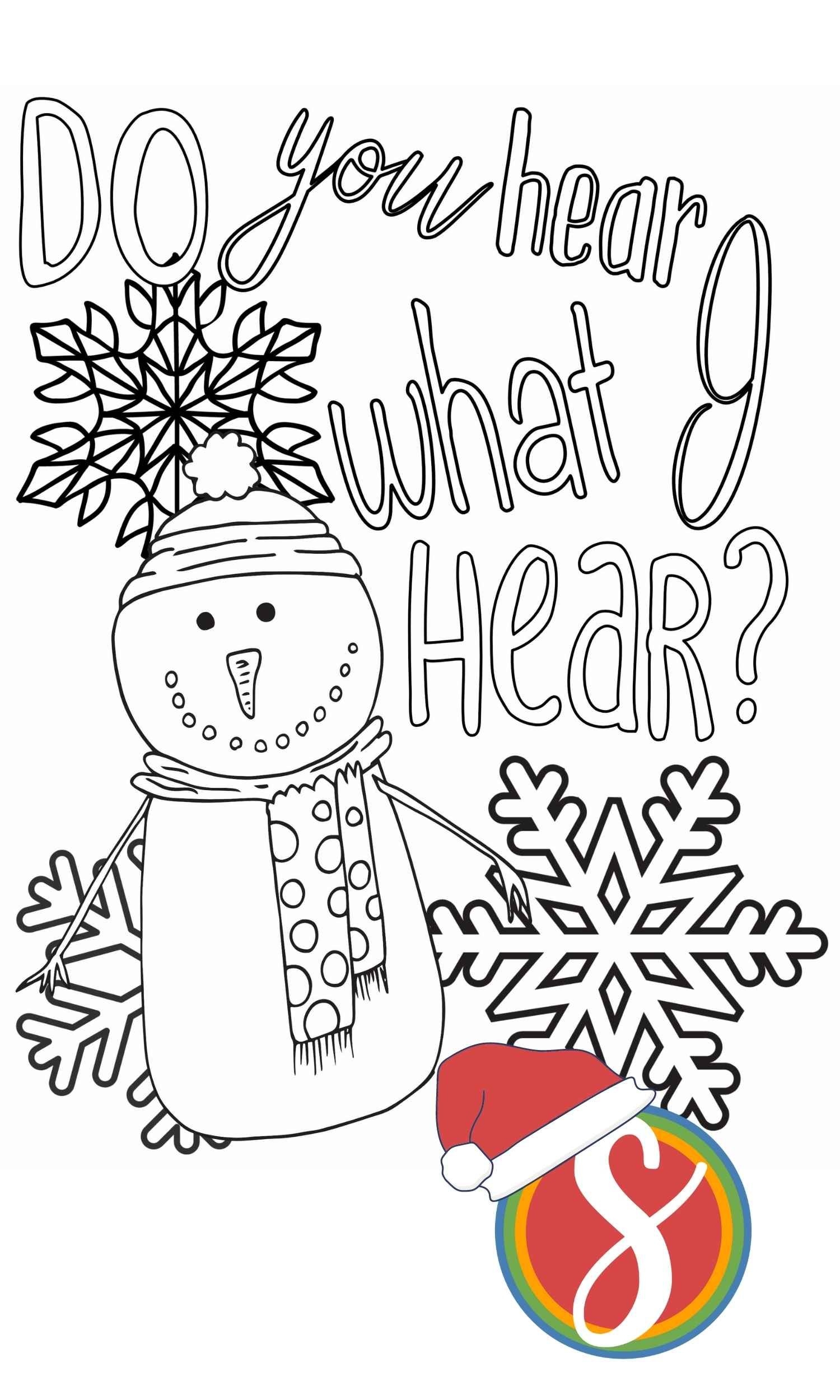 Christmas Hymns Coloring Pages Stevie Doodles