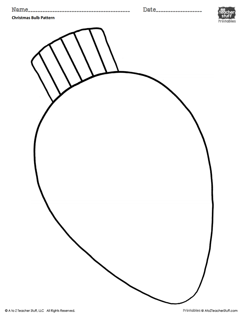 Christmas Light Bulb Coloring Page Free Download On ClipArtMag