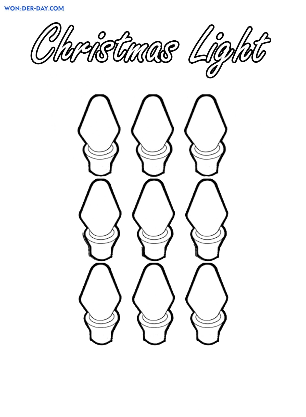 Christmas Lights Coloring Pages