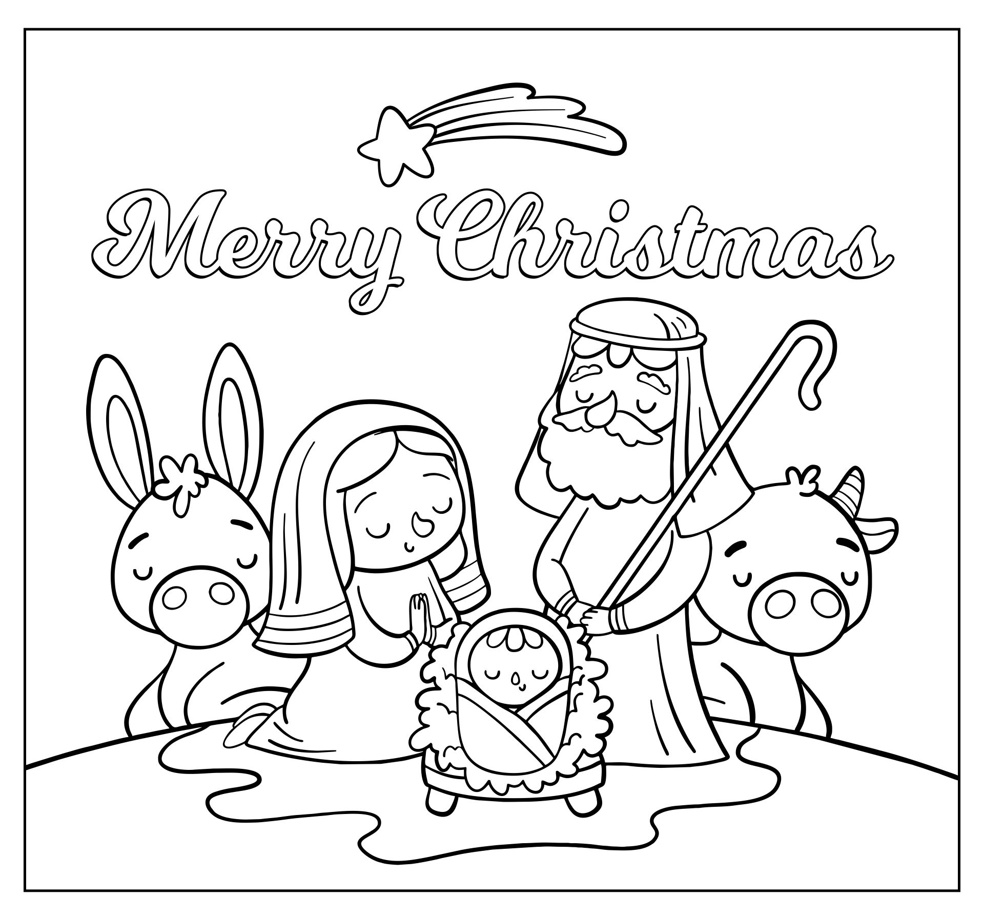 Free Nativity Scene Coloring Pages