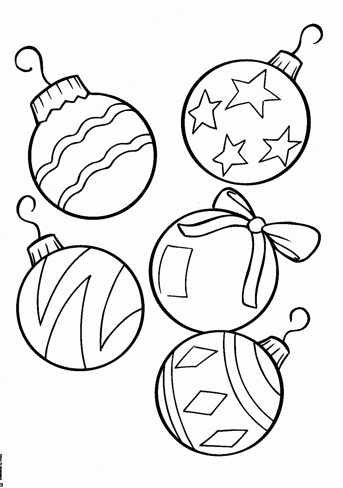 Christmas Ornaments Printable Coloring Pages