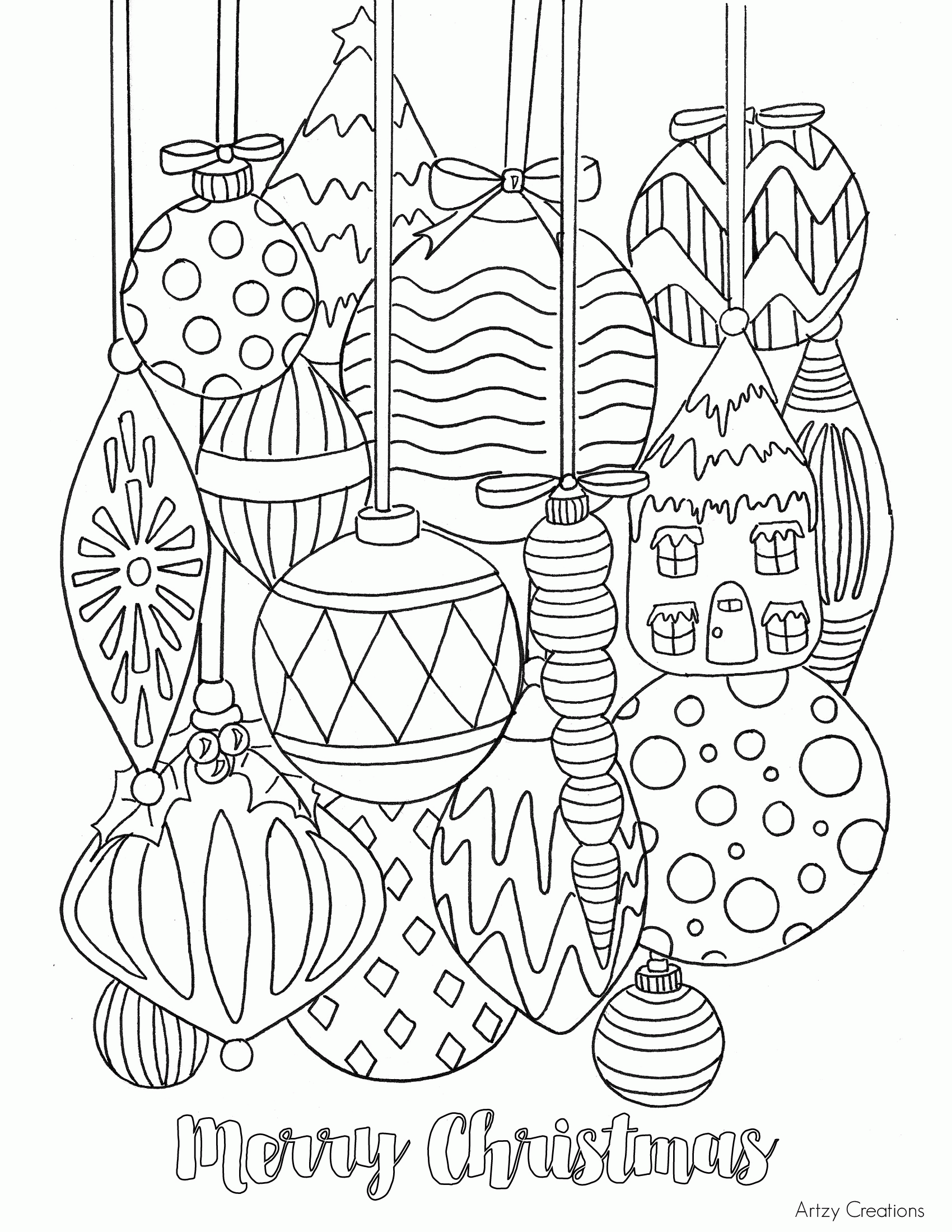 Christmas Ornaments Coloring Pages Printable Coloring Home