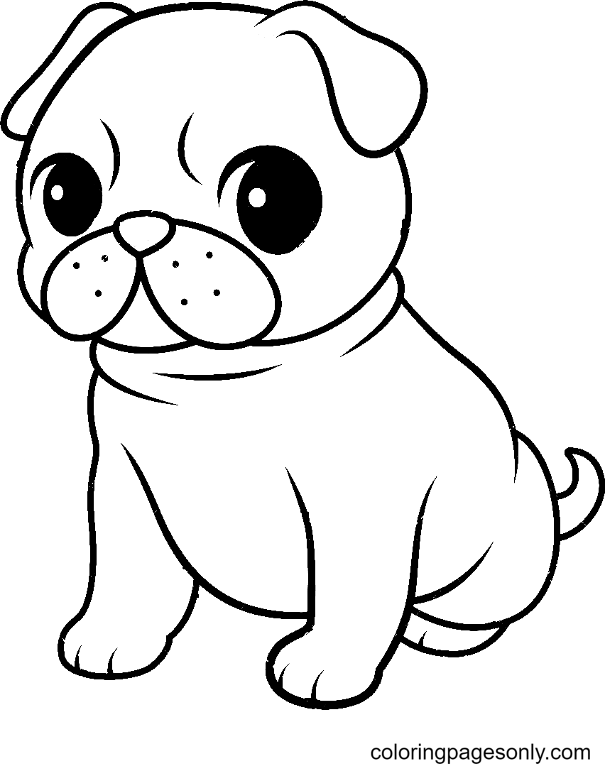 Christmas Pug Coloring Pages