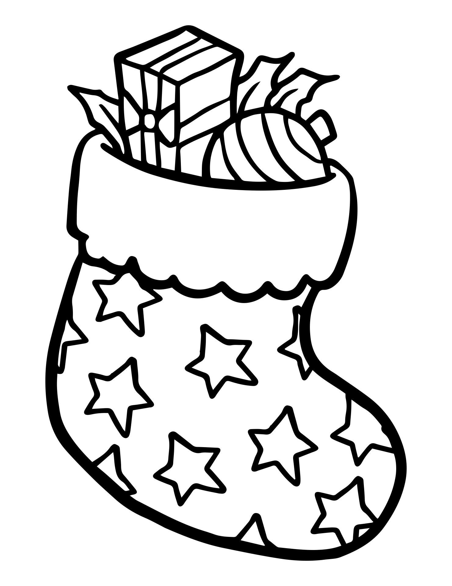 Christmas Stocking Coloring Page Printable