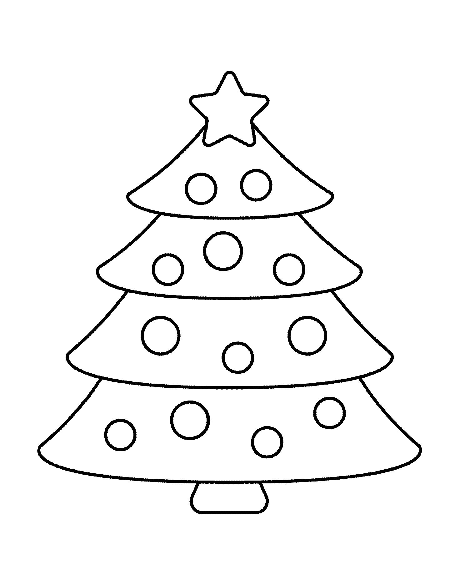 Christmas Tree Coloring Page Etsy