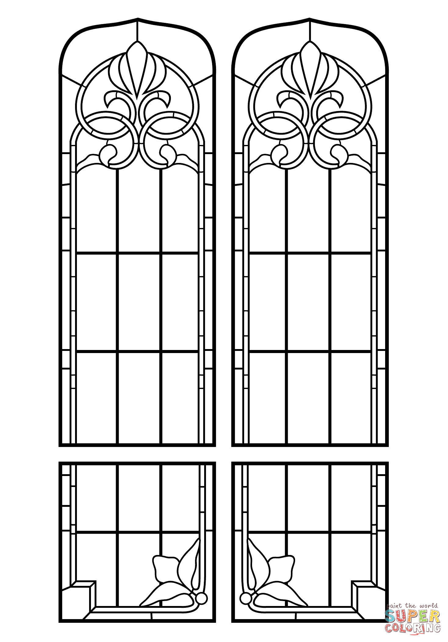 Stained Glass Window Coloring Pages