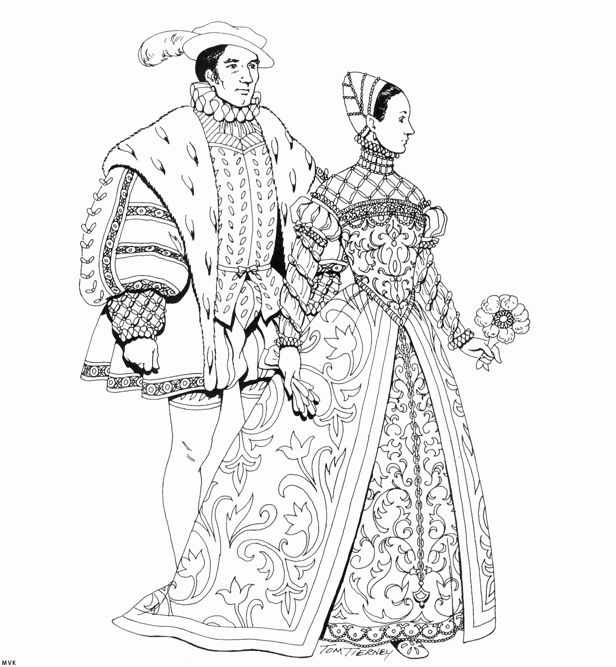 Clothing Of The Renaissance Coloring Pages Coloring Home