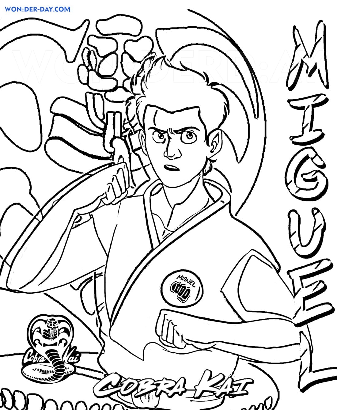 Cobra Kai Coloring Pages Printable Coloring Pages WONDER DAY Coloring Pages For Children