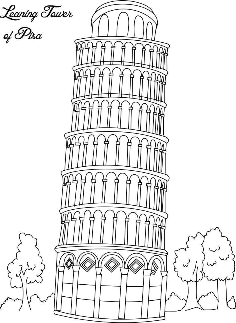Collection Of Landmarks Around The World Coloring Pages A Landmark Is A Famous Site Building