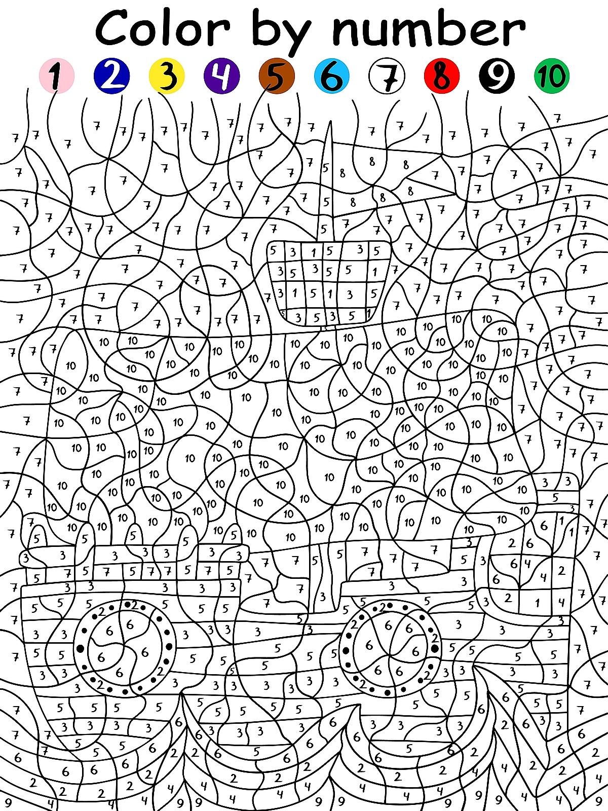 Color By Numbers Activity Pages For Kids Free Fun Coloring Pages That Are By The Number