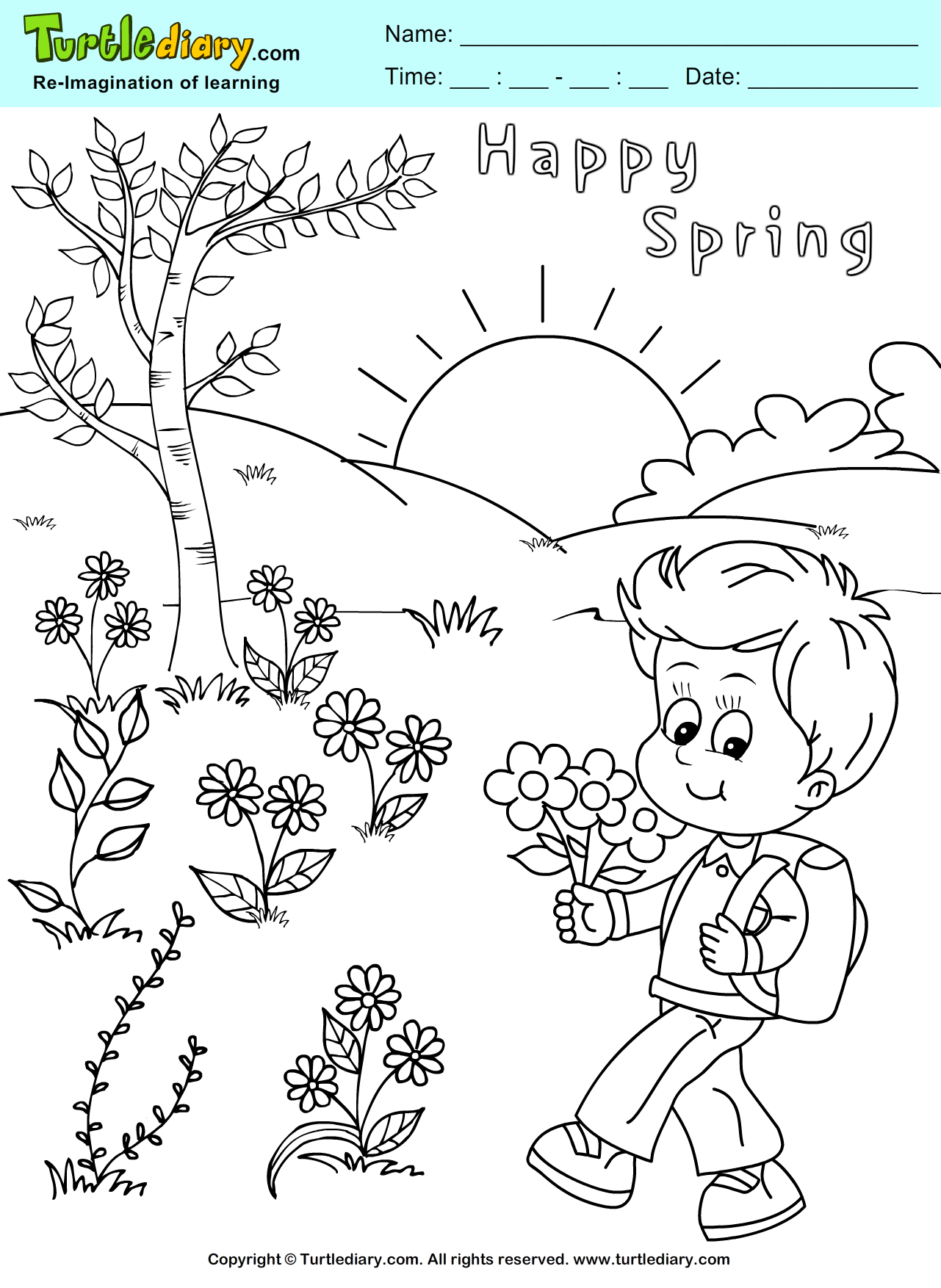 Color Spring Page Turtle Diary