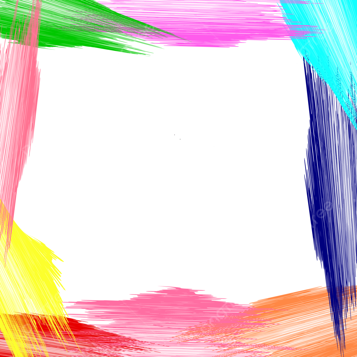 Colorful Brush Frame Border Vector Colorful Brush Border PNG And Vector With Transparent