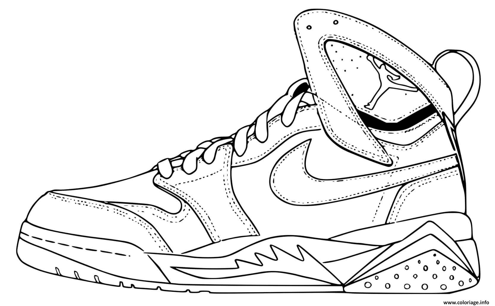 Coloriage Basket Jordan Nike Dessin Basket Imprimer