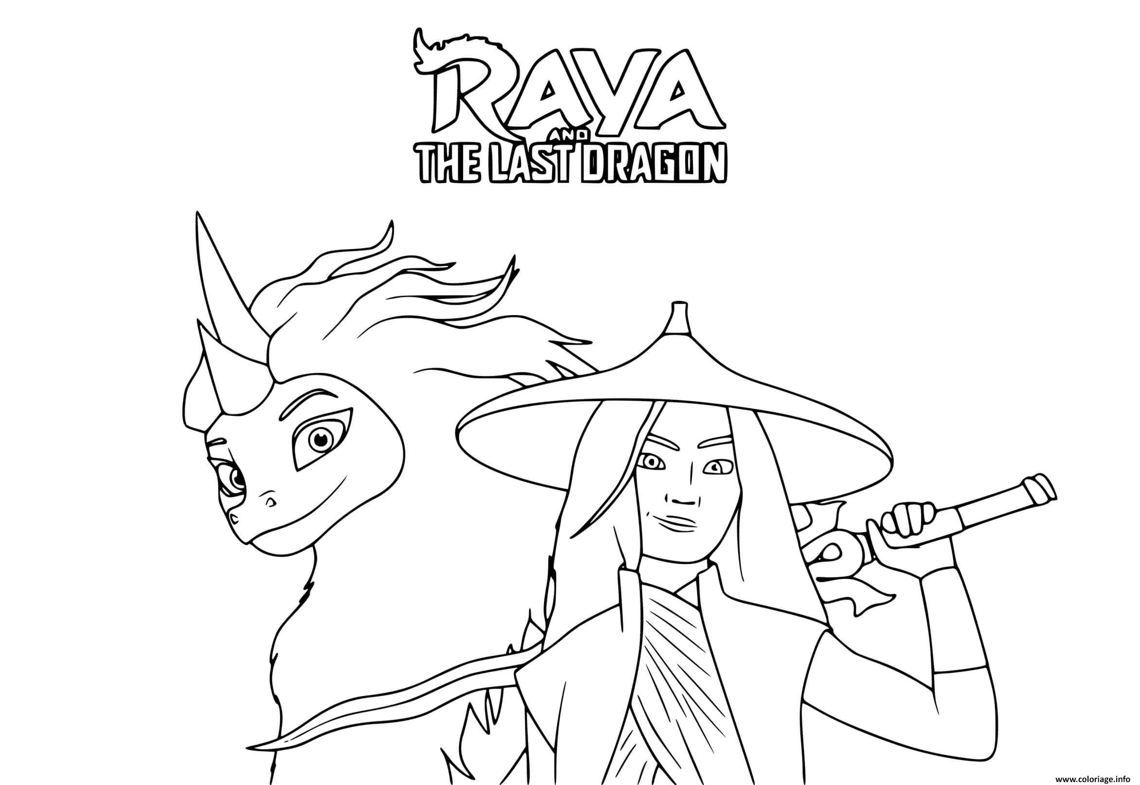 Coloriage Raya Et Le Dernier Dragon Film De Disney Imprimer Dragon Coloring Page Coloring