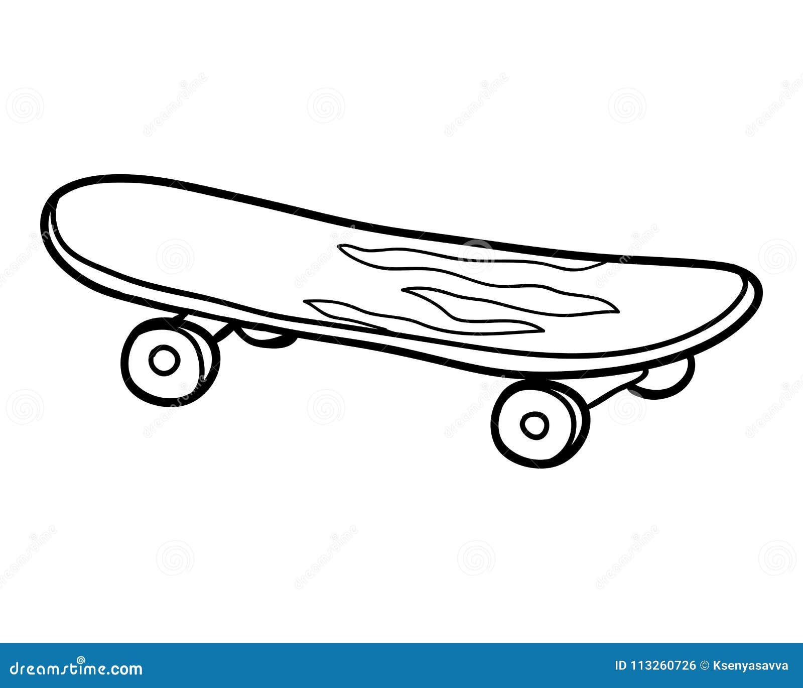 Coloring Book Skateboard Stock Vector Illustration Of Coloring 113260726