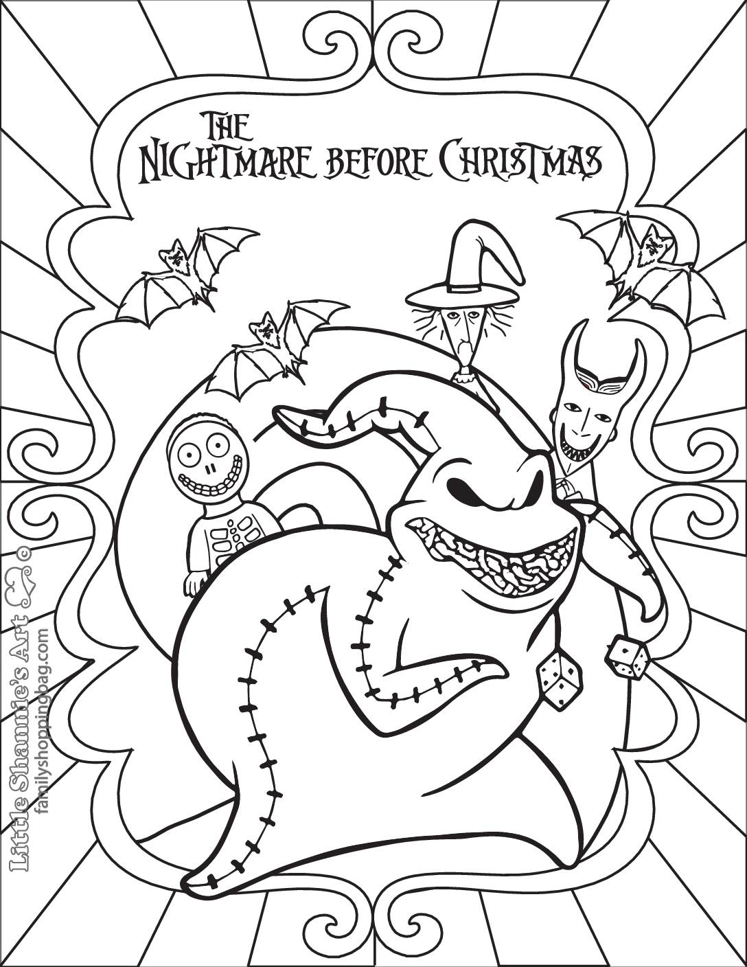 Nightmare Before Christmas Coloring Pages