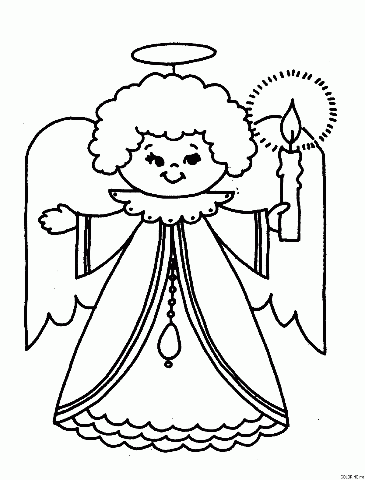 Coloring Page Christmas Angel Coloring Me