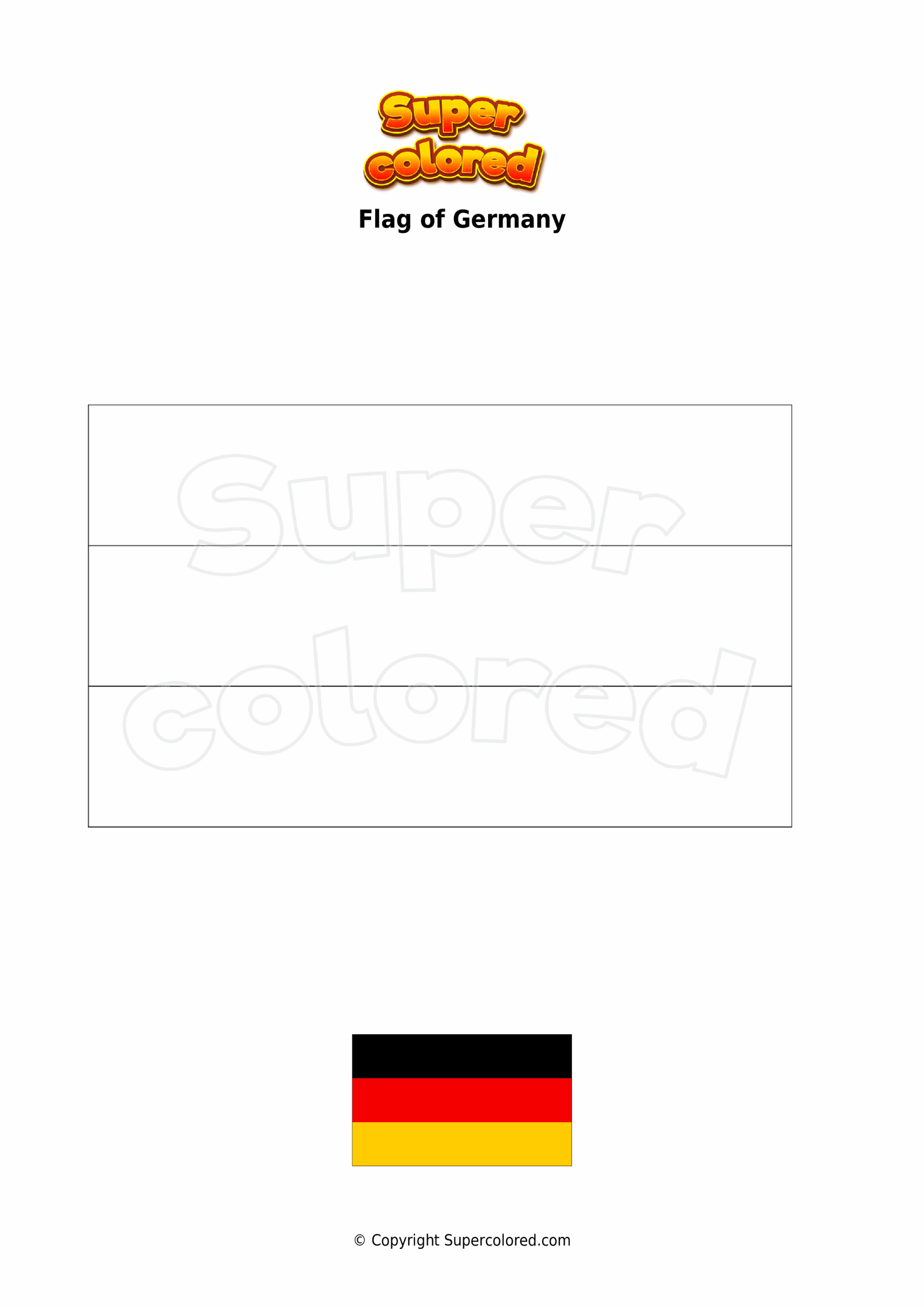 Coloring Page Flag Of Germany Supercolored