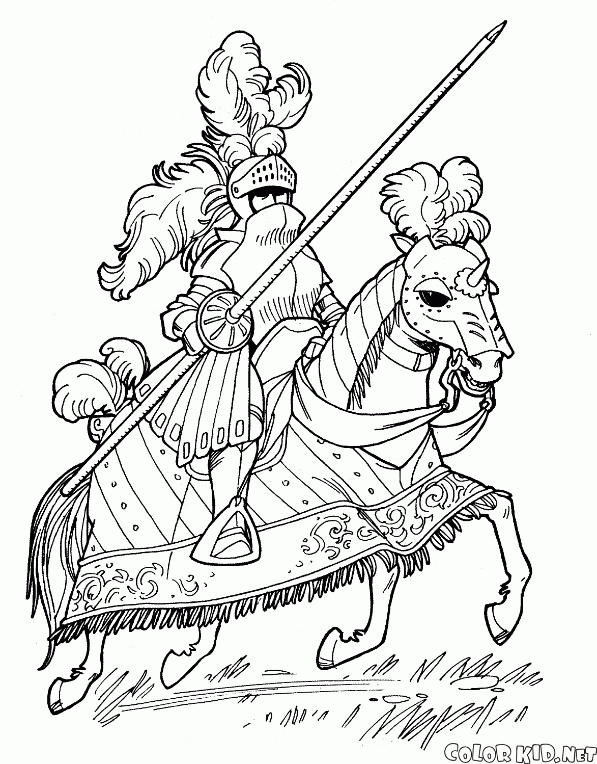Coloring Page Knight Crusade