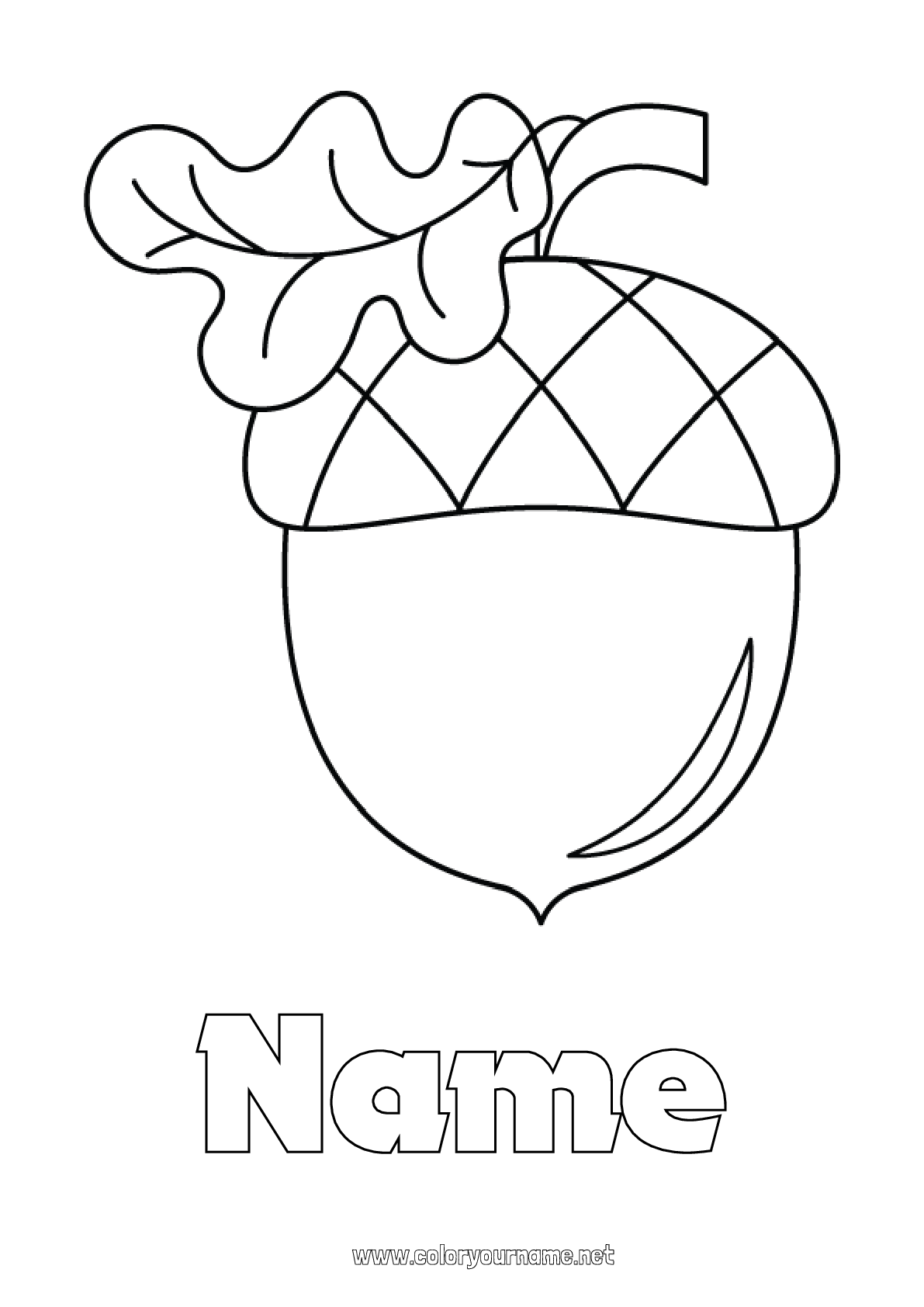 Coloring Page No 2745 Easy Coloring Pages Acorn Oak