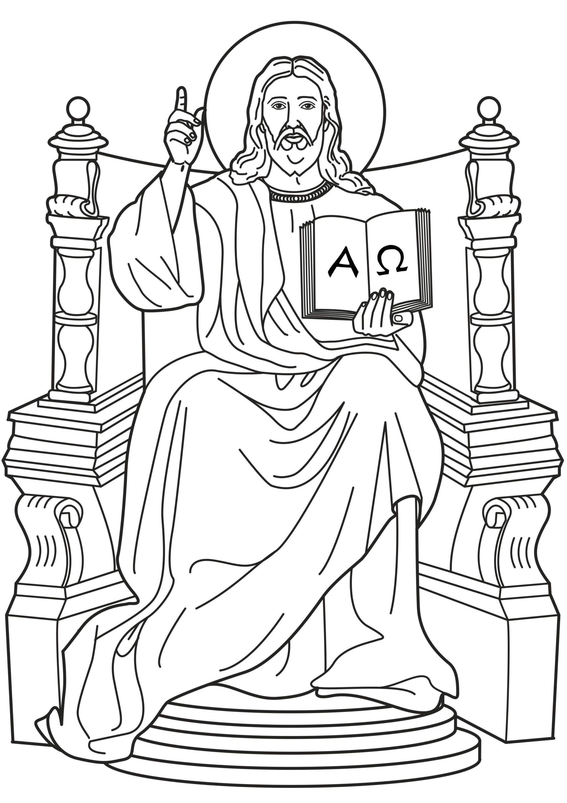 Coloring Page Printable Jesus King