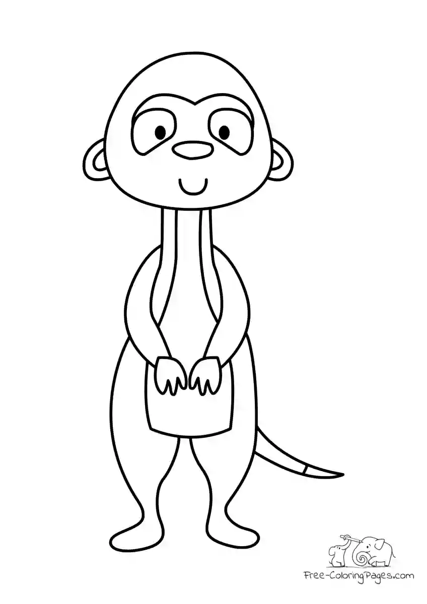 Coloring Page Smiling Meerkat Free Coloring Pages