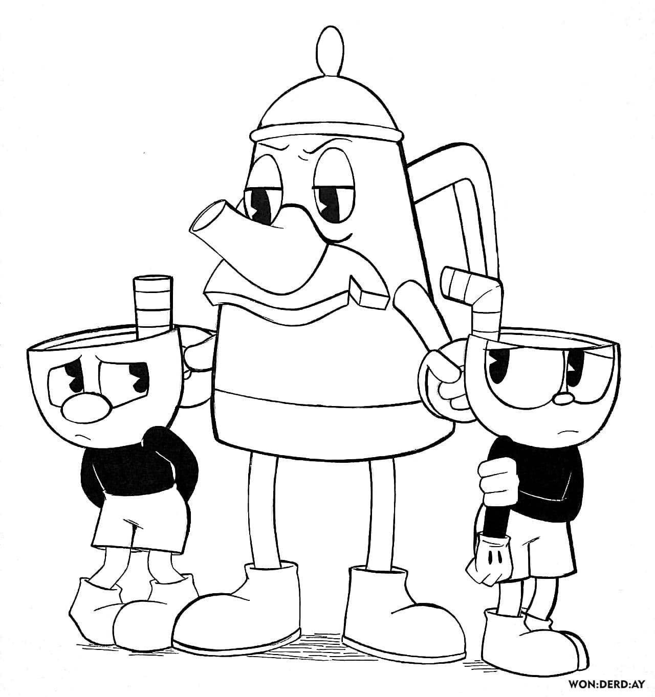 Cuphead Coloring Pages
