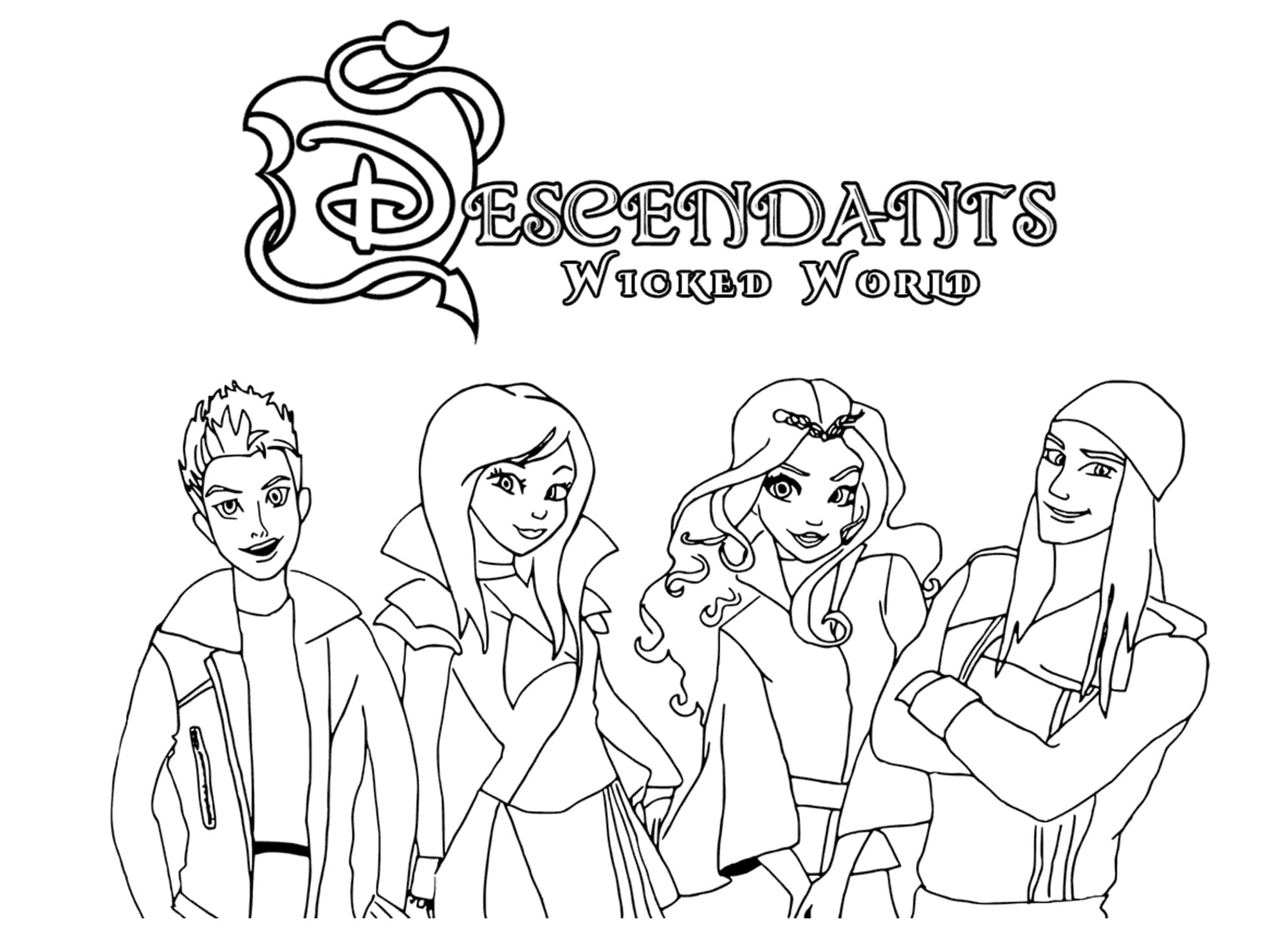 Coloring Pages Descendants Disney Characters Print For Free