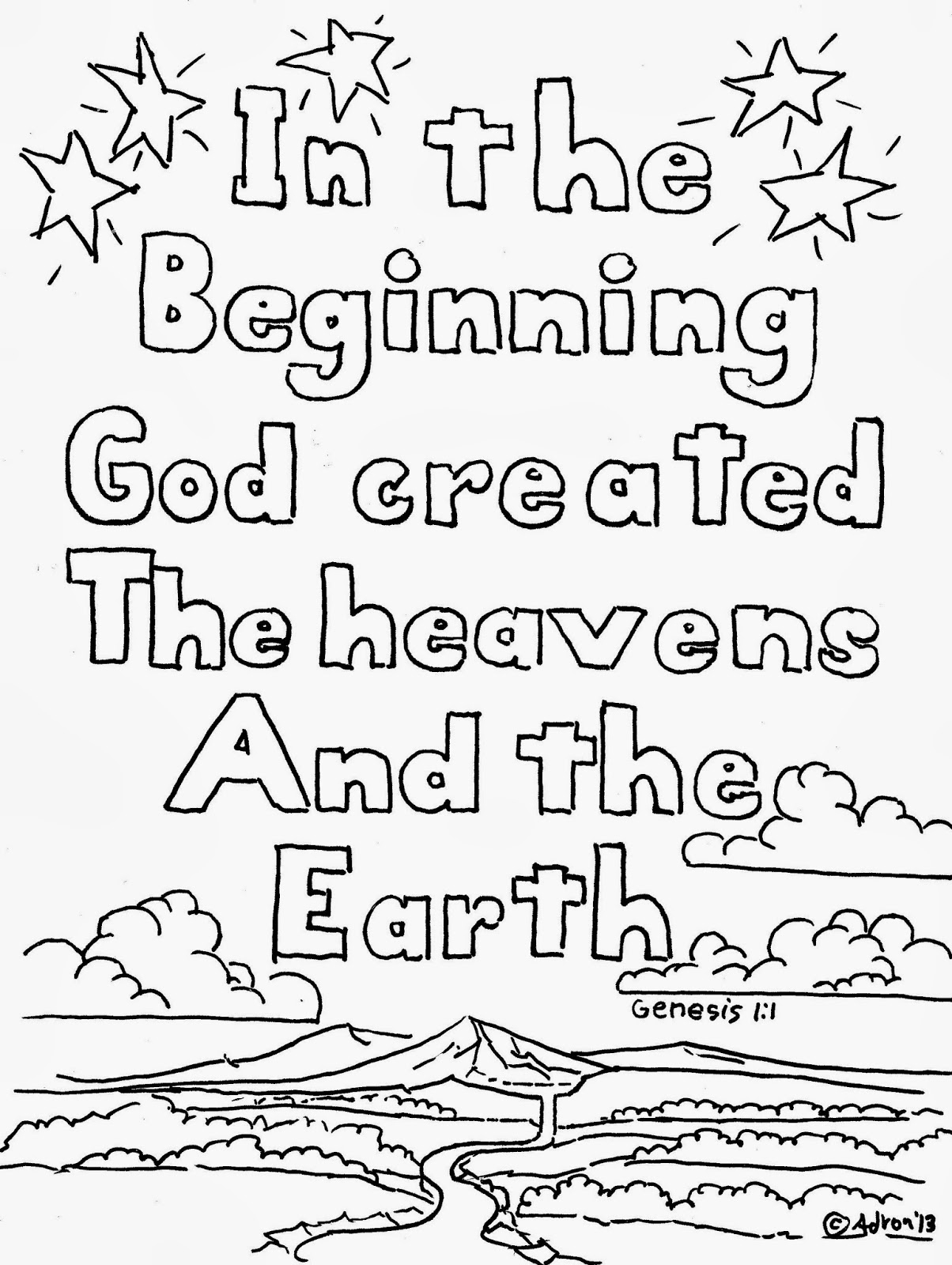 Coloring Pages For Kids By Mr Adron Genesis 1 1 Coloring Page Free