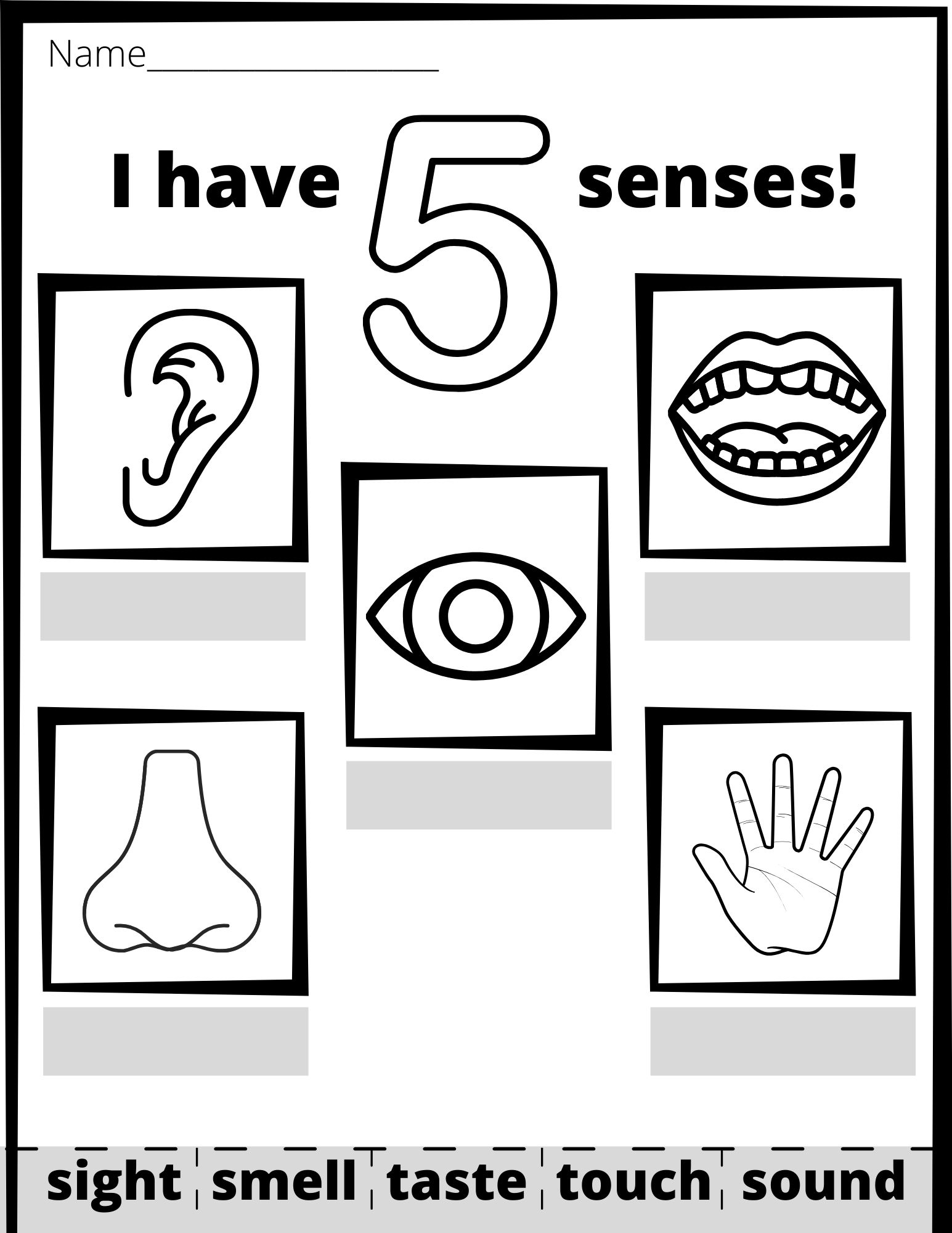 5 Senses Coloring Page