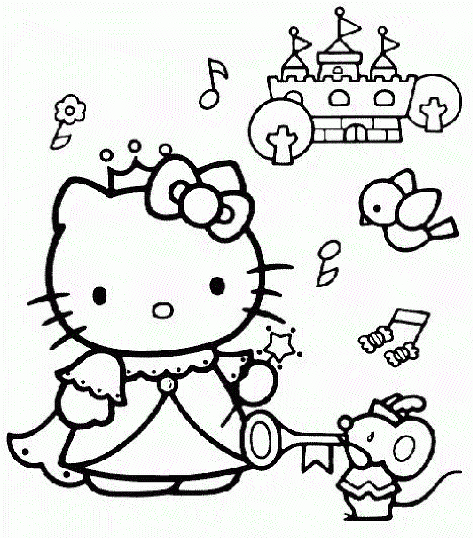 Coloring Pages Hello Kitty Princess Coloring Home